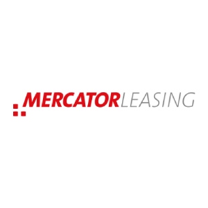 Logo der Mercator-Leasing in roten und grauen Buchstaben auf weißem Hintergrund.
