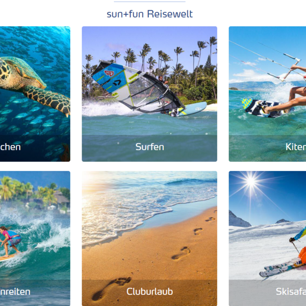 Tauchen, Surfen, Kiten, Wellenreiten, Cluburlaub und Skisafaris – vielfältige Freizeitaktivitäten in der Natur.