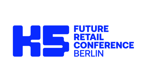 Logo der K5 Future Retail Conference Berlin in blauem Schriftzug.
