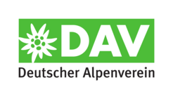 Logo des Deutschen Alpenvereins (DAV) mit stilisierter Edelweißblüte auf grünem Hintergrund.