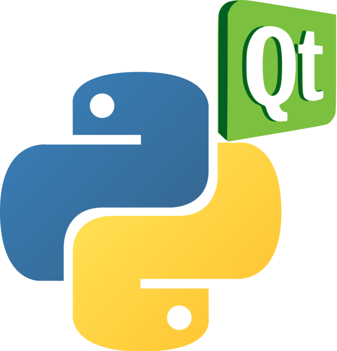 Python-Logo kombiniert mit Qt-Logo, das auf die Nutzung von Qt in Python-Programmen hinweist.