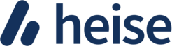 Logo von Heise: dunkelblaues, stilisiertes 'h' neben dem Wort 'heise' in gleicher Farbe.