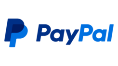 Blaues Logo mit Schrift "PayPal" auf weißem Hintergrund.
