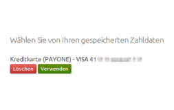 Payment, Bezahldaten sicher speichern, wieder verwenden