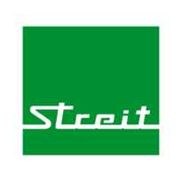 Grünes Logo mit dem weißen Schriftzug "Streit" in einer stilisierten, geschwungenen Schriftart.